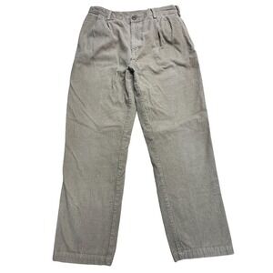 Vintage Woolrich Pants Mens 32x30 Beige Corduroy Pleated Front Khakis 90s